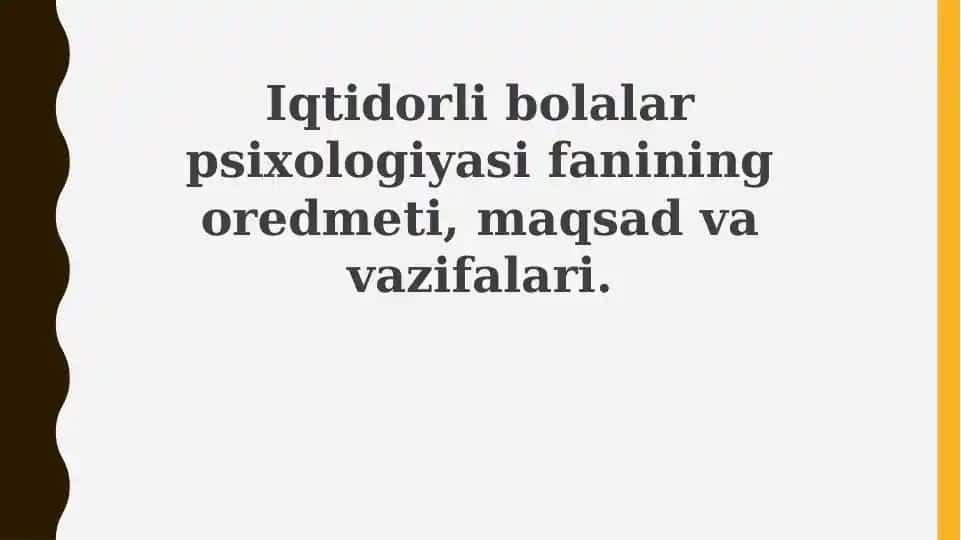 Iqtidorli bolalar psixologiyasi