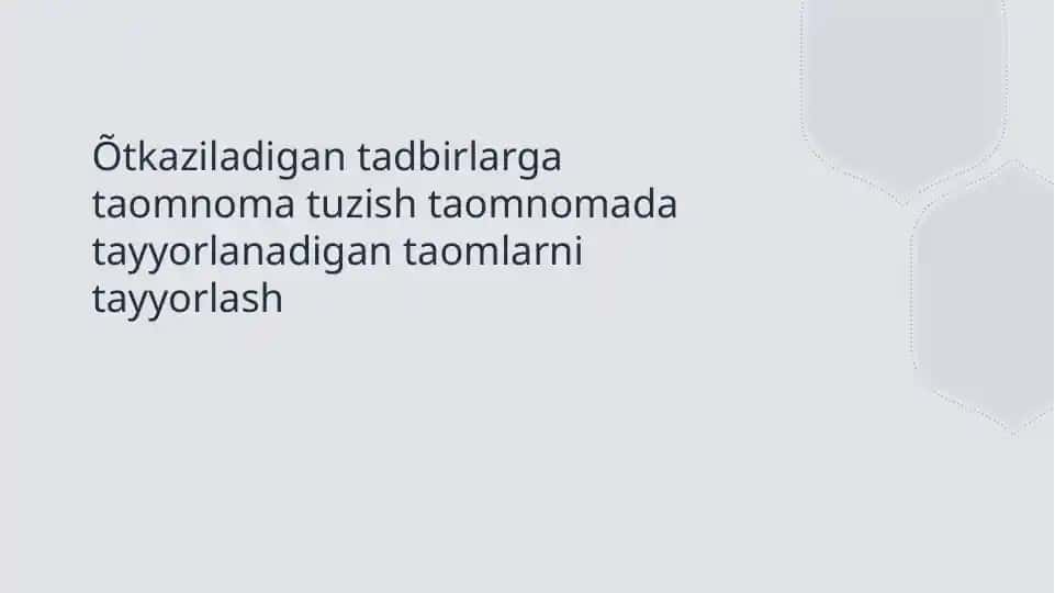Taom tayyorlash rejalari