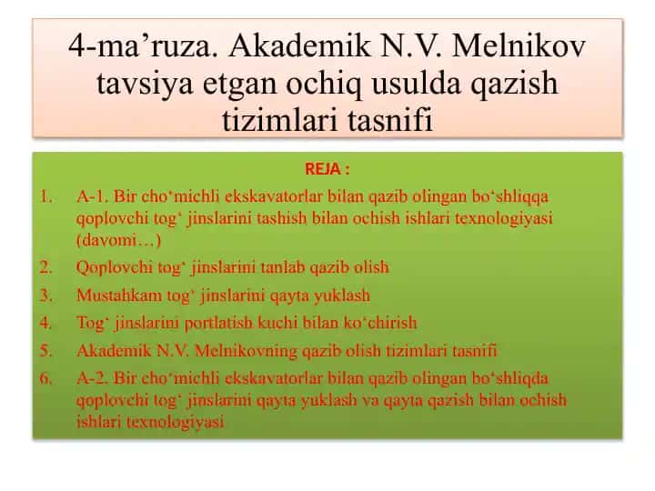 Qazish tizimlari tasnifi