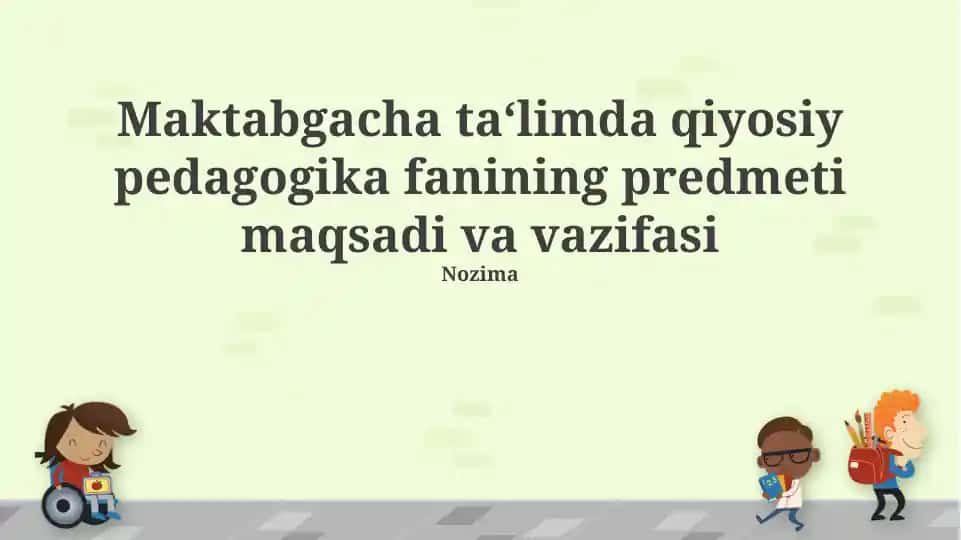 Qiyosiy Pedagogika Fanining Predmeti va Vazifasi