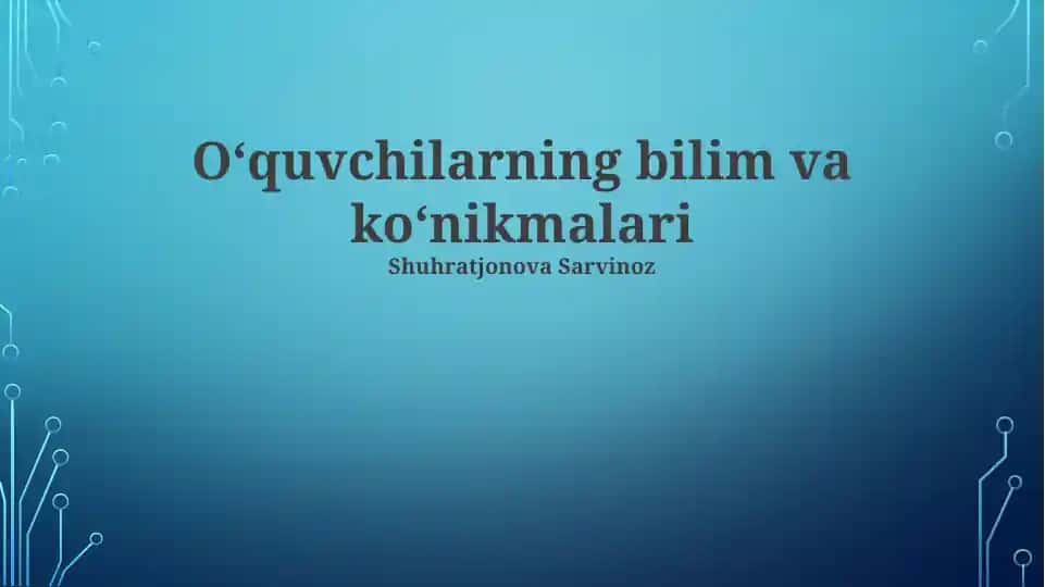 Bilim va ko'nikmalarni aniqlash