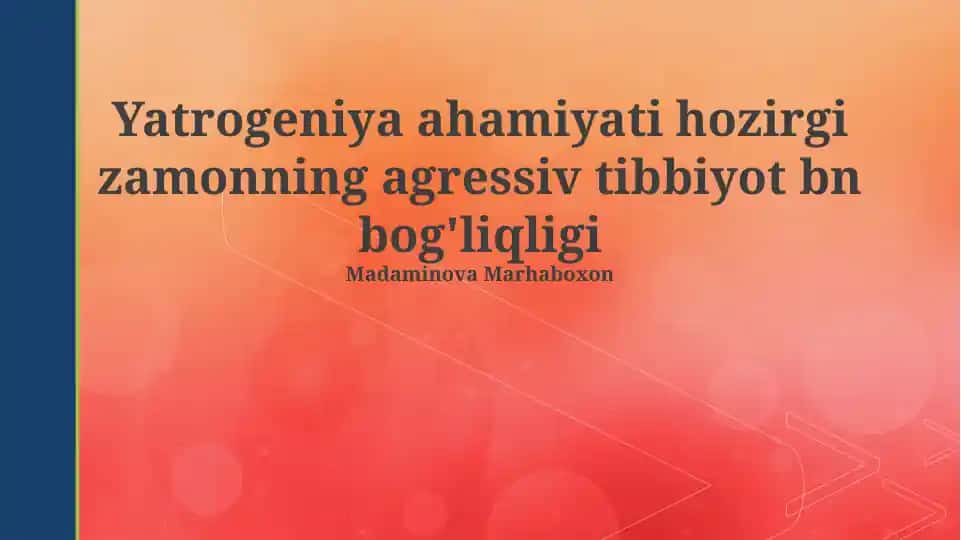 Ятрогениянинг аҳамияти