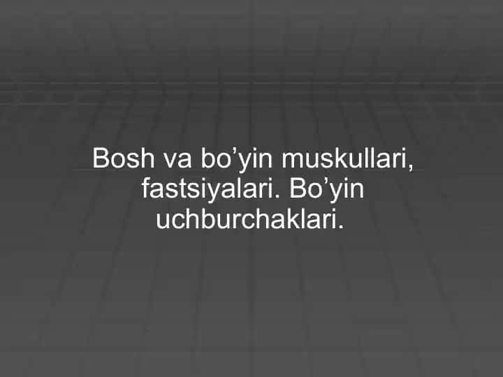 Boʼyin muskul va fasyalari