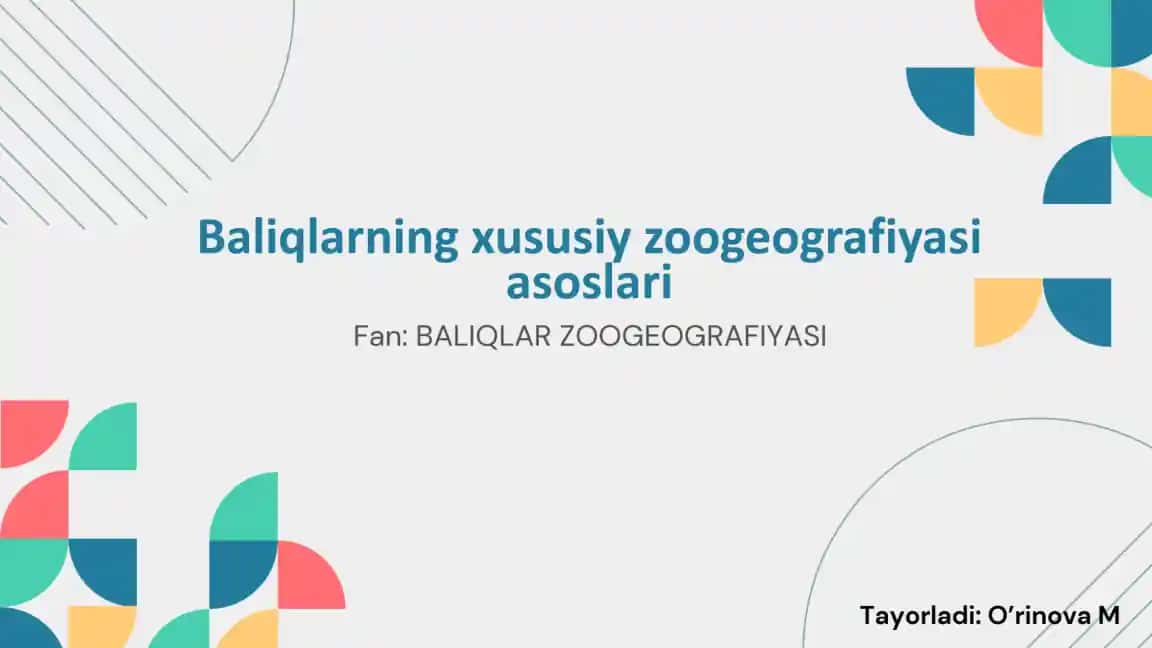 Zoogeografiya: Baliqlarning Geografik Tarqalishi