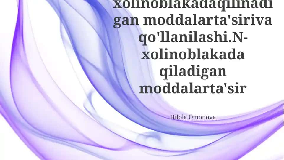 M-xolinolitlar va N-xolinolitlarning ta'siri va qo'llanilishi