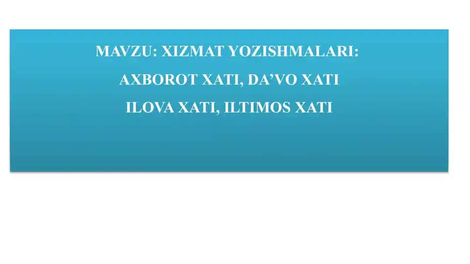 Xizmat Yozishmalari