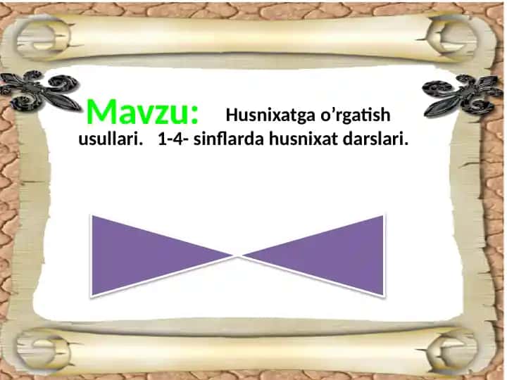 Husnixatgao’rgatish usullari