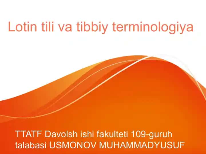 Lotin tili va tibbiy terminologiya