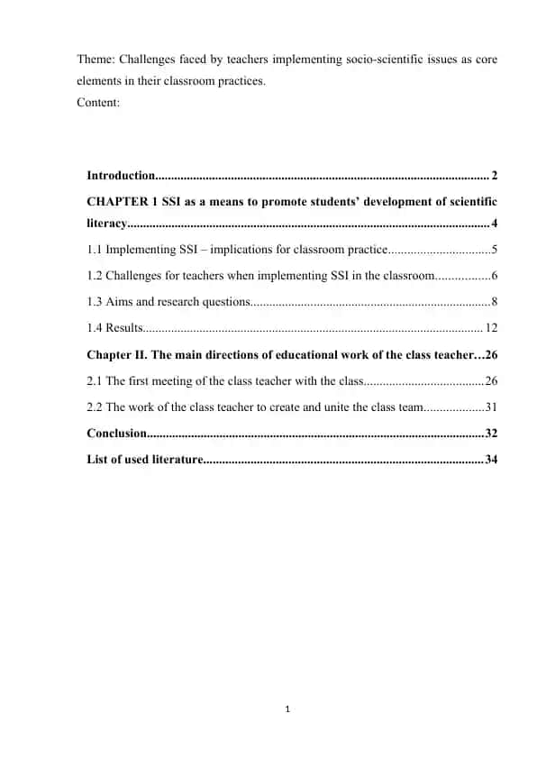 Challenges faced by teachers implementing socio-scientific issues as core elements in their classroom practices
