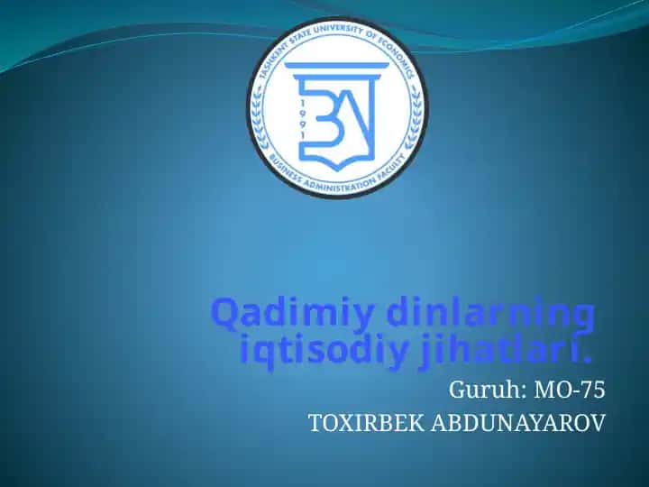 Qadimiydinlarning iqtisodiy jihatlari