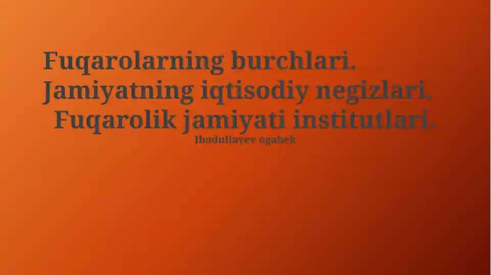 Fuqarolarning burchlari