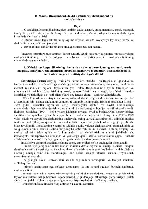 Investitsiya dasturi