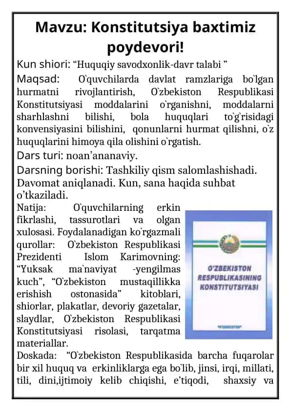 Konstitutsiya baxtimiz poydevori