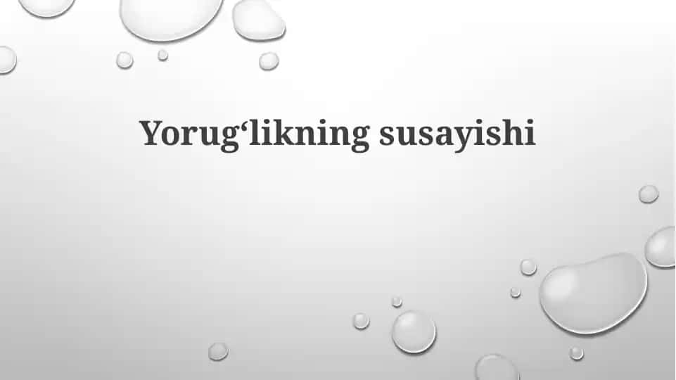 Yorugʻlikningsusayishi