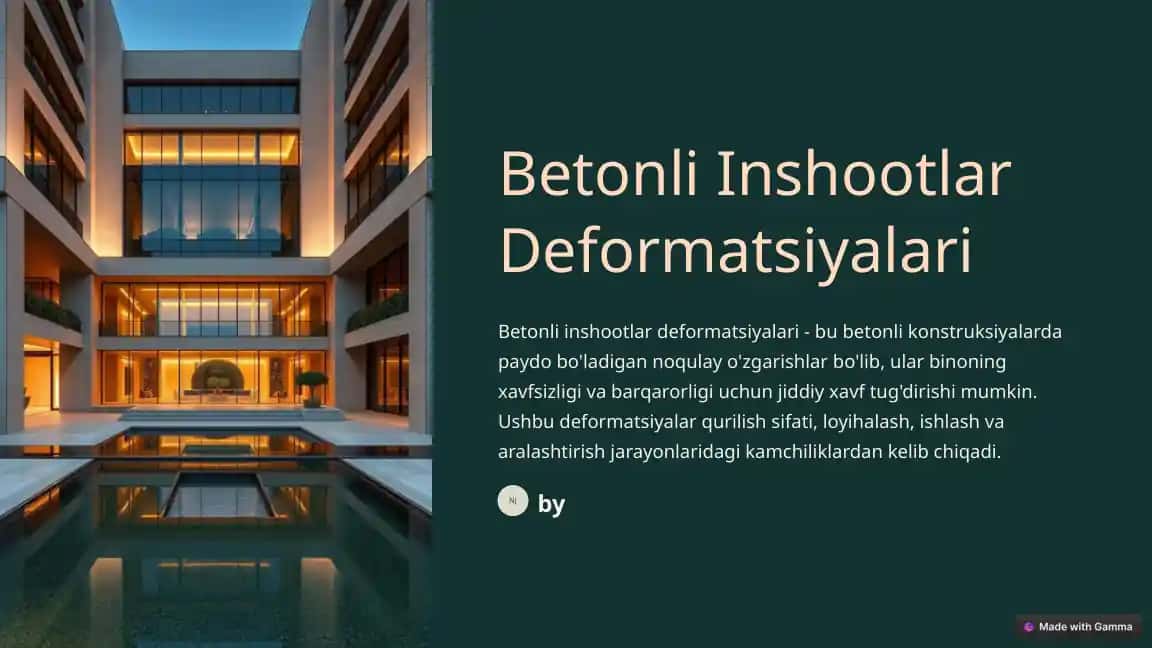 Betonli Inshootlar Deformatsiyalari