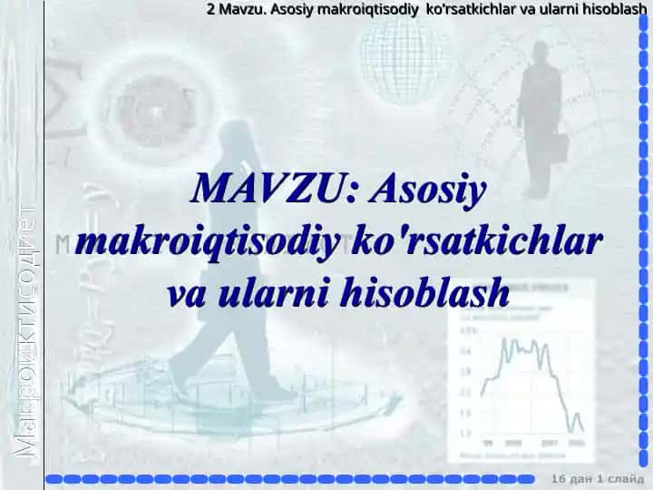 Asosiy makroiqtisodiy ko'rsatkichlar va ularni hisoblash