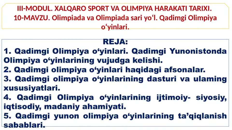 Qadimgi Olimpiya O‘yinlari