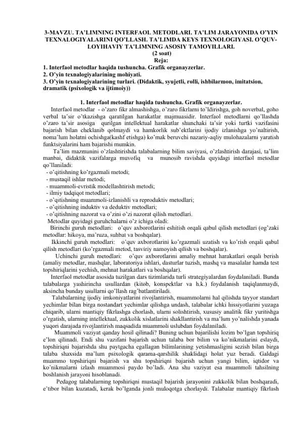 Interfaol metodlar