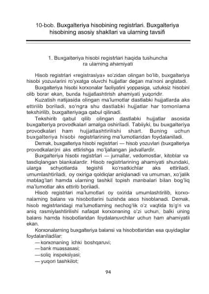 Buxgalteriya hisobining registrlari