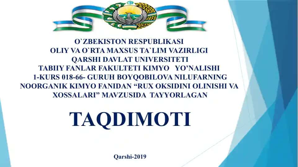 Rux Oksidini Olinishi va Xossalari