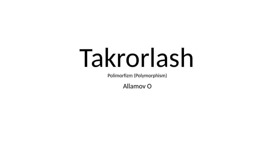 Polimorfizm (Polymorphism)