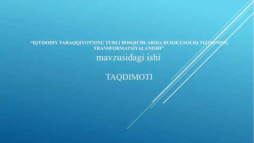 IQTISODIY TARAQQIYOTNING TURLI BOSQICHLARIDA BUDJET-SOLIQ TIZIMINING TRANSFORMATSIYALANISHI