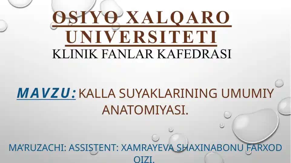 KALLA suyaklarining umumiy anatomiyasi