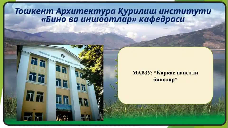 Каркас панелли бинолар