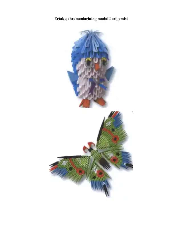 Ertak qahramonlarining modulli origamisi