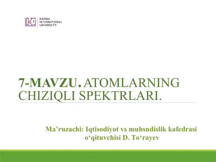 Atomlarning chiziqli spektrlari