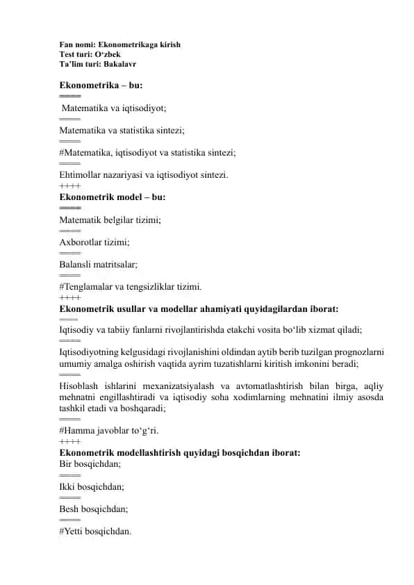 Ekonometrikaga kirish