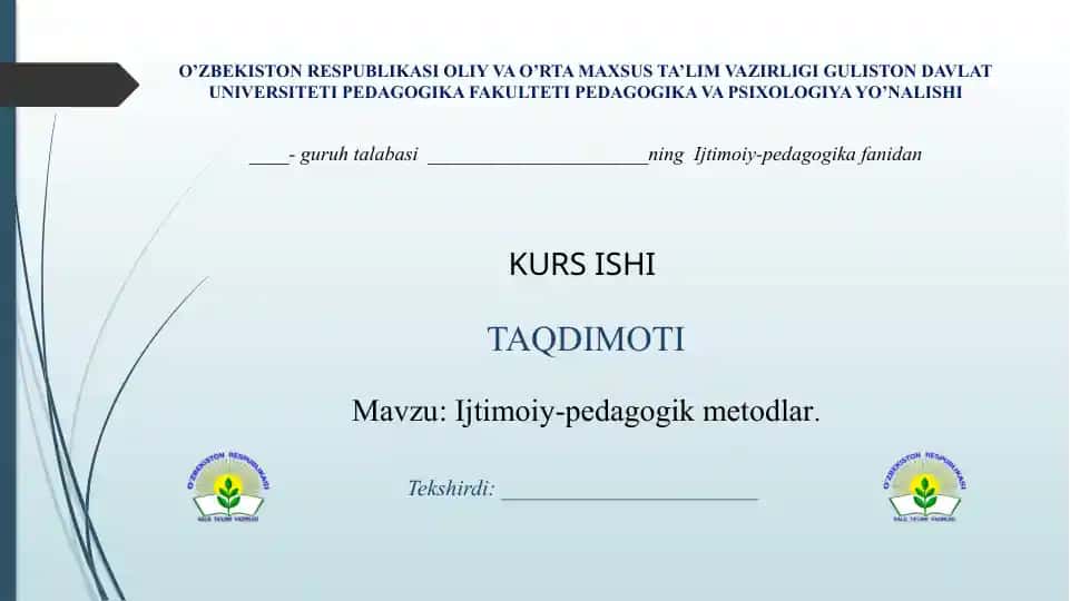 Ijtimoiy-pedagogik metodlar