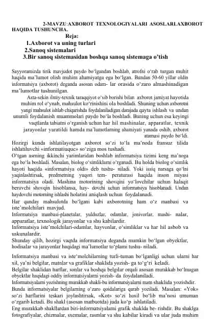 Axborot texnologiyalari asoslari