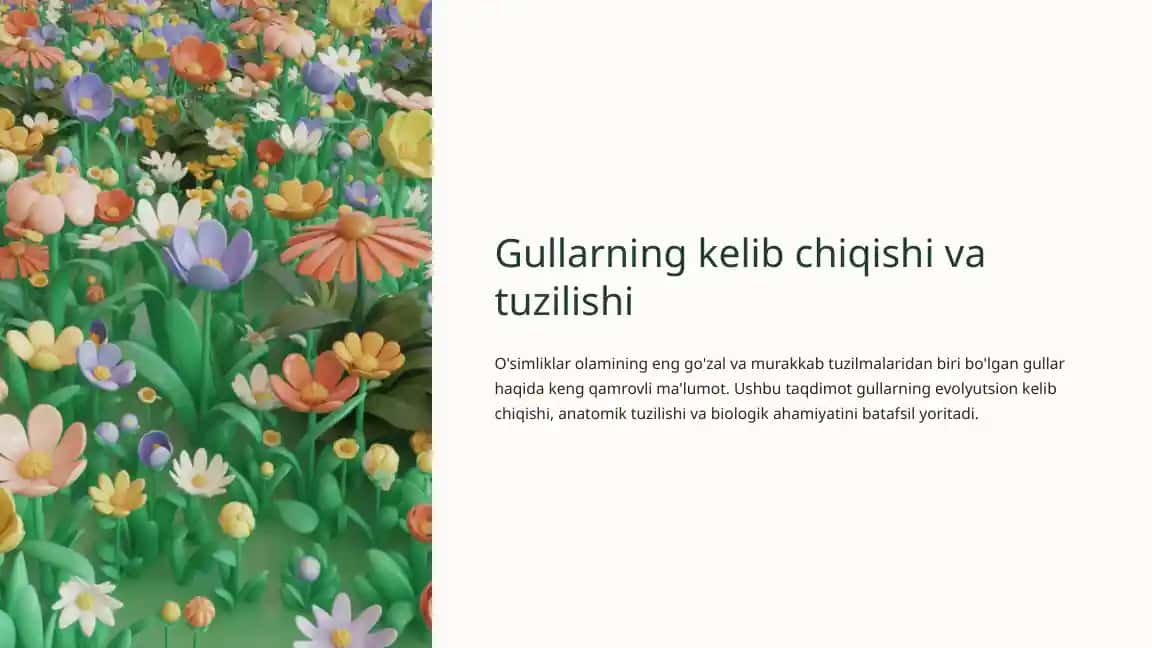 Gullarning kelib chiqishi va tuzilishi