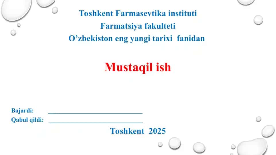 O’zbekiston va jahon hamjamiyati. Yangilanayotgan O’zbekiston: milliy tiklanishdan-milliy yuksalish sari. Taqdimot 11 bet, yuzakiroq yoritilgan.