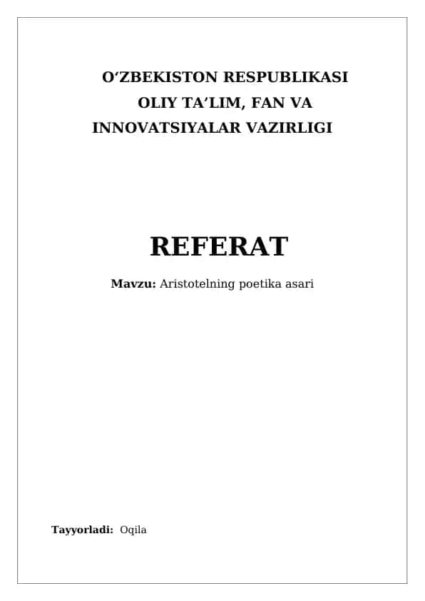 Aristotelning poetika asari