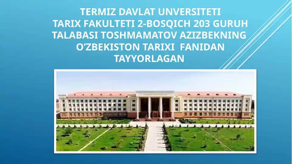 O'zbekiston tarixi