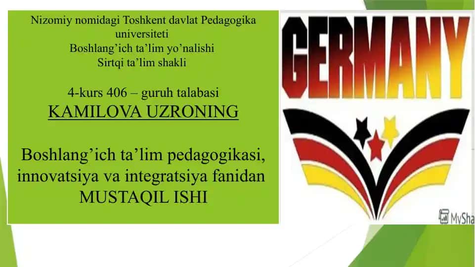 Boshlang'ich ta'lim pedagogikasi