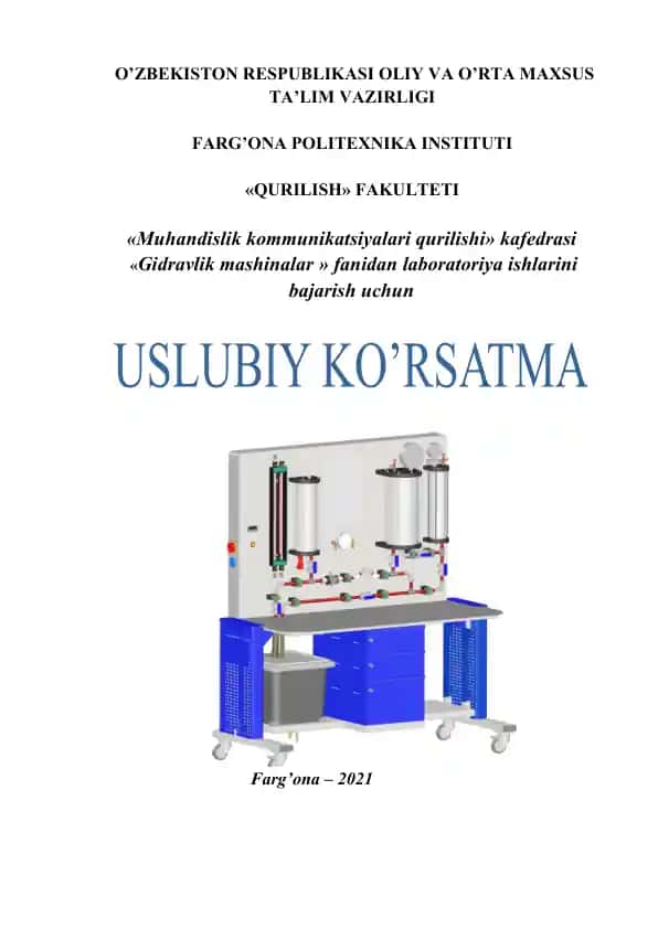 Uslubiy ko’rsatma 5310300 – Energetika (Gidroenergetika)