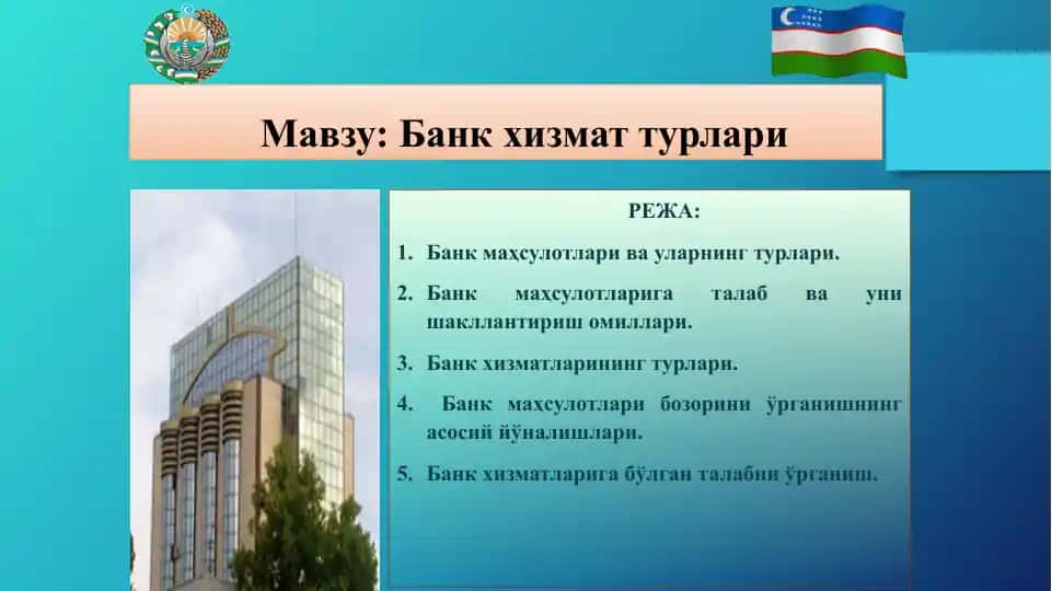 Bankxizmat turlari