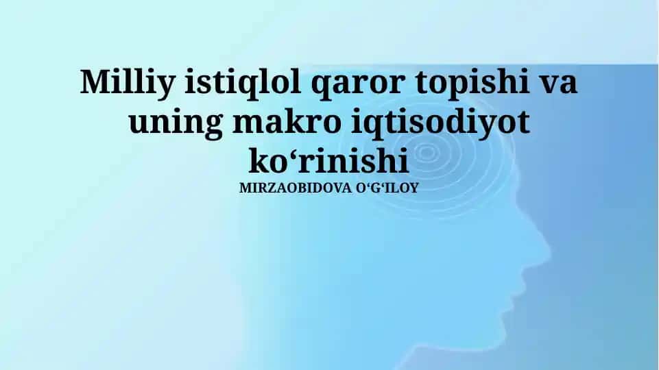Milliy istiqlol qaror topishi va uning makro iqtisodiyot koʻrinishi