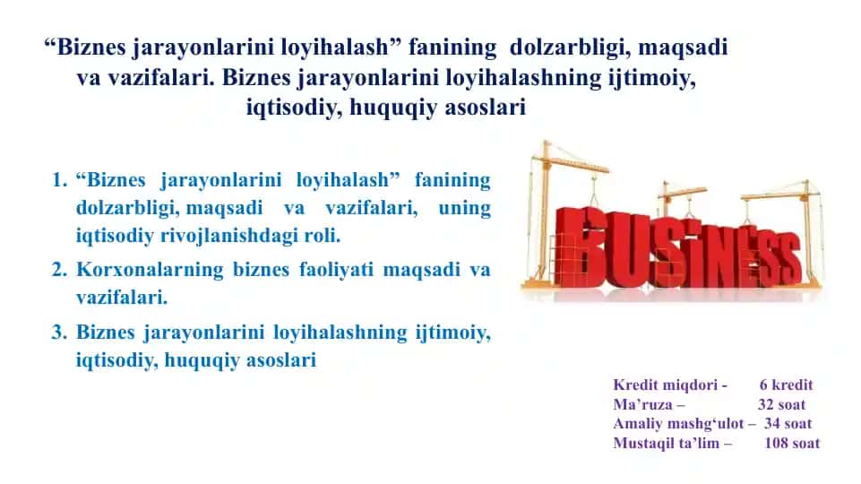 Biznes jarayonlarini loyihalash