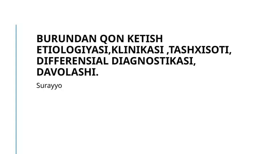 Burundan qon ketish haqida ma'lumotlar