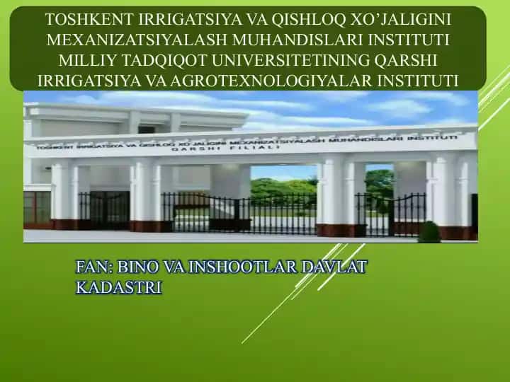Bino va Inshootlar Davlat Kadastri
