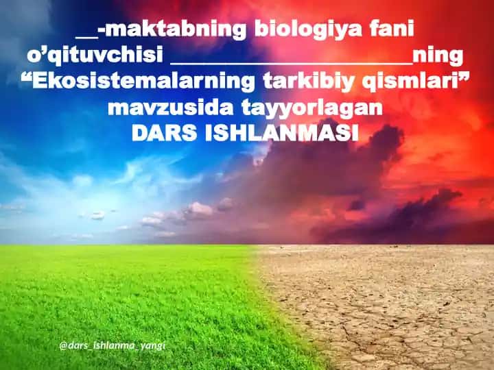 Ekosistemalarning tarkibiy qismlari