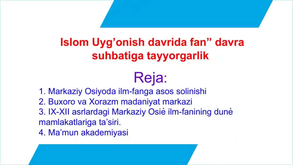 Islom Uyg‘onish davrida fan