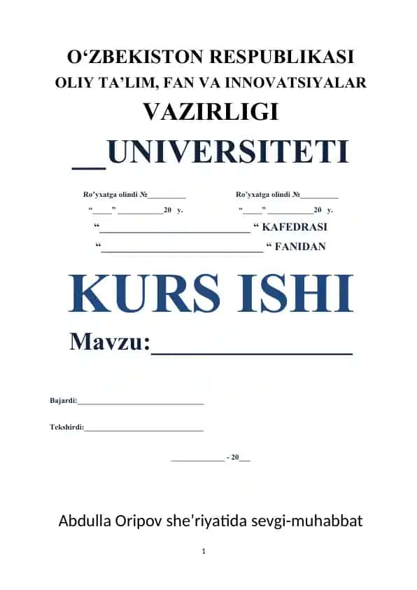 Abdulla Oripov she’riyatida sevgi-muhabbat mavzulari