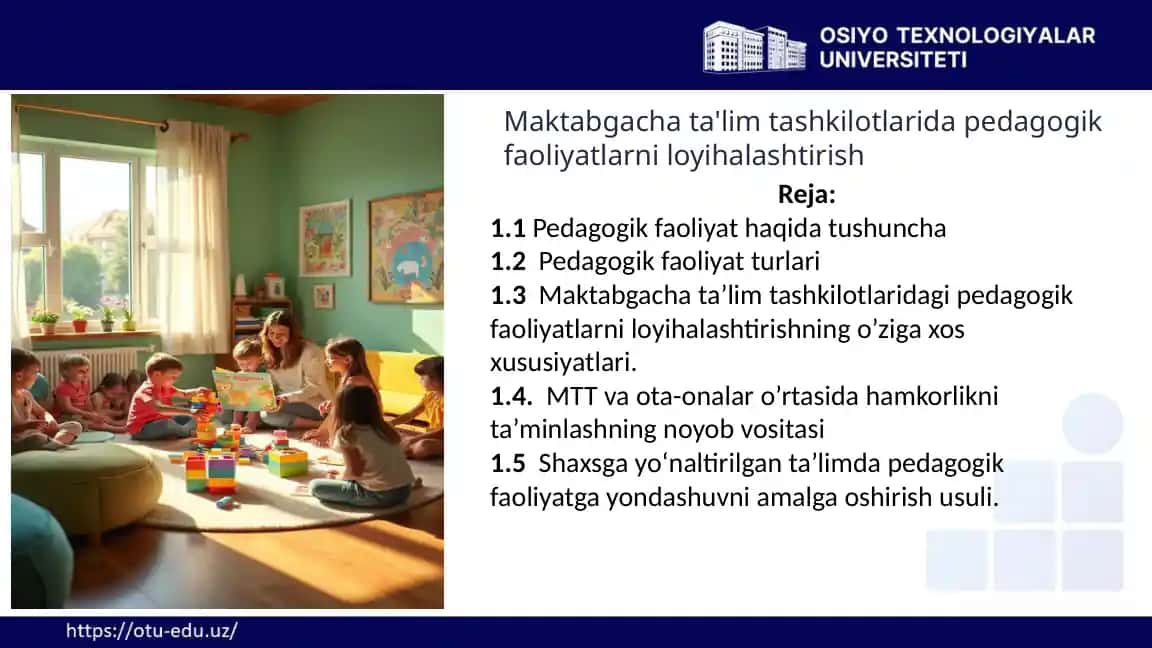 Pedagogik faoliyatlarni loyihalashtirish