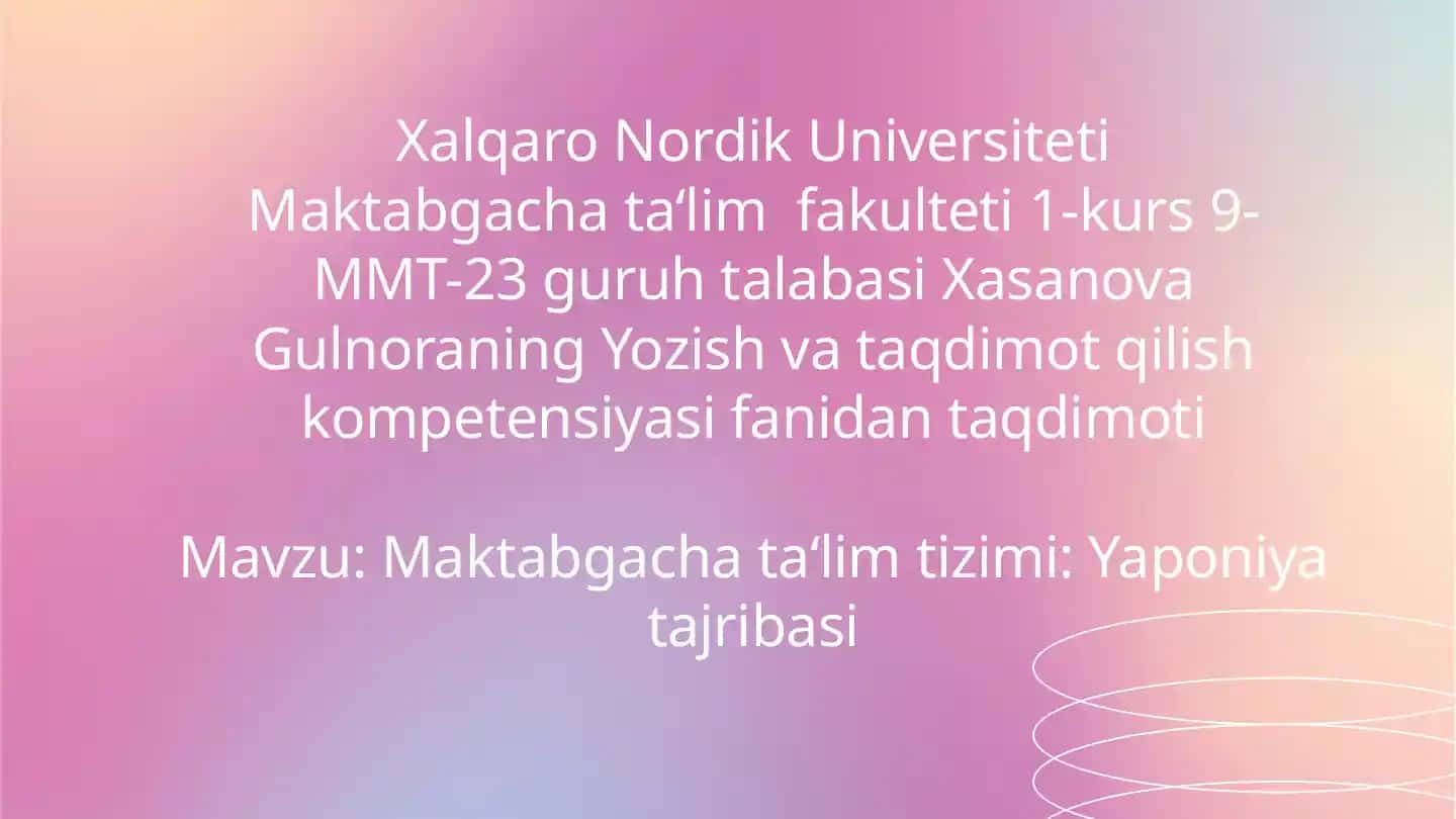 Yaponiyada Maktabgacha Taʼlim