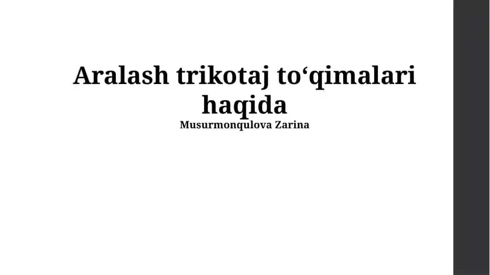 Aralash trikotaj matolar